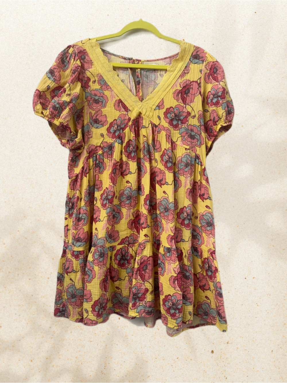 True Craft 100% Cotton Baby Doll Floral Dress L?